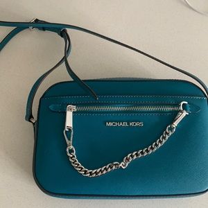 Michael kors teal cross body purse
